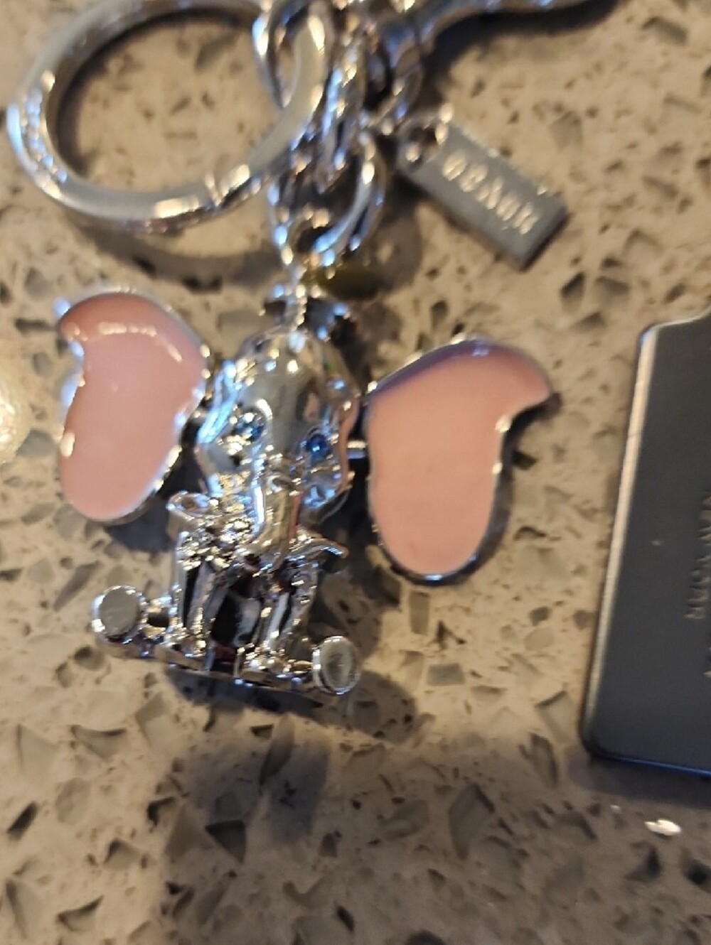 Coach Style Silver Dumbo Keychain with Pink Ears And Hangtag Combo - Picture 5 of 5